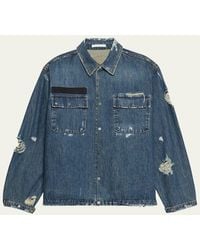 Helmut Lang - Distressed Denim Uniform Shirt - Lyst