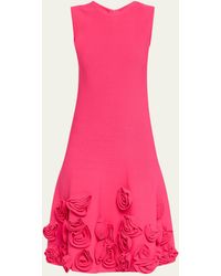 Lela Rose - Penelope Midi Dress With Floral Applique Detail - Lyst