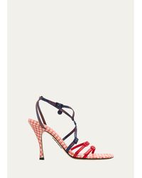 Loewe - 90Mm Comic Gingham Strappy Sandals - Lyst