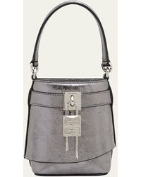 Givenchy - Shark Lock Micro Bucket Bag In Metallized Laminated Leather - Lyst