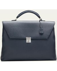 Valextra - Avietta Pebble Leather Briefcase - Lyst