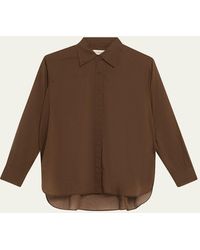 Officine Generale - Augustine Long-Sleeve Cotton Voile Shirt - Lyst