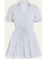 Veronica Beard - Susan Stripe Short-Sleeve Mini Dress - Lyst