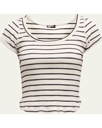 Mother - The Itty Bitty Scoop Striped Tee - Lyst
