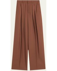 Saint Laurent - Double-Pleated Straight-Leg Trousers - Lyst