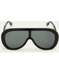 Gucci - Large Temple Logo Shield Sunglasses - Lyst