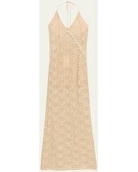 LoveShackFancy - Vreya Metallic Crochet Halter Dress - Lyst