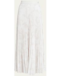 Agnona - Printed Pleated Maxi Skirt - Lyst