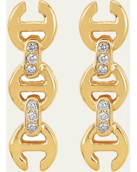 Hoorsenbuhs - 18k Yellow Gold 3mm Toggle Stud Earrings With White Diamond Bridges - Lyst