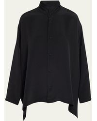 Eskandar - Wide Longer Back Double Stand Collar Shirt (mid Plus) - Lyst