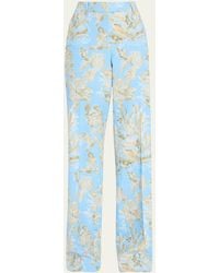 Lafayette 148 New York - Gates Floral-print Straight-leg Pants - Lyst