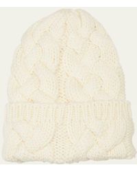 Max Mara - Dina Cable Knit Wool Beanie - Lyst