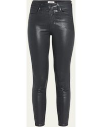 L'Agence - Margot Coated High-rise Skinny Ankle Jeans - Lyst