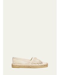 Prada - Triangle Logo Crochet Espadrilles - Lyst