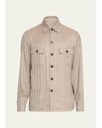 Cesare Attolini - Cashmere And Silk Herringbone Field Jacket - Lyst