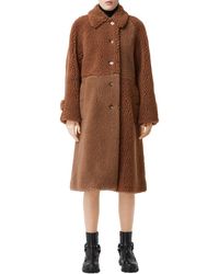 Burberry Patchwork Fleece Coat - Brown