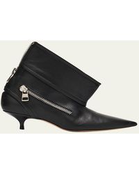 JW Anderson - Biker Leather Kitten-Heel Booties - Lyst