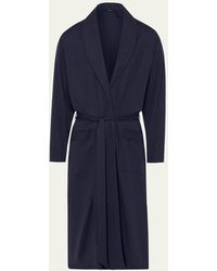 Hanro - Night & Day Knit Robe, Black Iris - Lyst
