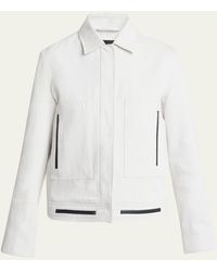Proenza Schouler - Wiley Leather Trim Suiting Jacket - Lyst