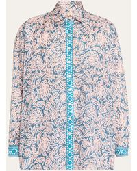 Hannah Artwear - Stevie Floral Silk Button-front Shirt - Lyst