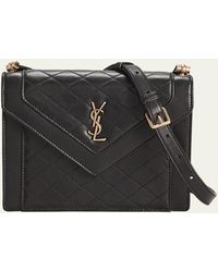 Saint Laurent - Gaby Mini Flap Ysl Shoulder Bag In Quilted Smooth Leather - Lyst