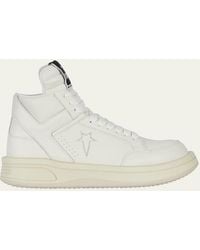 Rick Owens - X Converse Turbowpn Leather High-Top Sneakers - Lyst