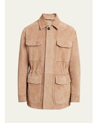 Brioni - Suede Field Jacket - Lyst