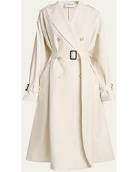 Givenchy - Cocoon Shoulder Double-Breasted Belted Trench Coat - Lyst