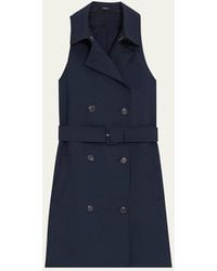 Theory - Oxford Wool Mini Halter Trench Dress - Lyst