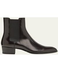 Saint Laurent - Wyatt 40 Leather Chelsea Boots - Lyst