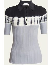 Proenza Schouler - Louisa Ribbed Tie-dye Polo Top - Lyst