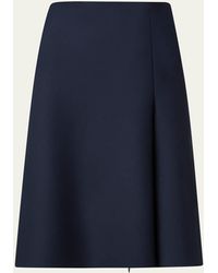 Akris - Techno Neoprene Skirt With Asymmetrical Zip-front Slit - Lyst