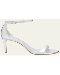 Stuart Weitzman - Nudist Ii Metallic Ankle-Strap Sandals - Lyst