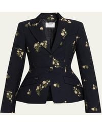 Erdem - Floral Jacquard Single-Breasted Fitted Blazer - Lyst