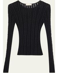 Ulla Johnson - Ardith Long-Sleeve Lace Knit Top - Lyst
