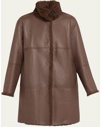 Lafayette 148 New York - Reversible Leather & Sheep Shearling Coat - Lyst