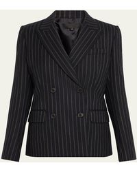 Nili Lotan - Veda Pinstripe Double-Breasted Wool Jacket - Lyst