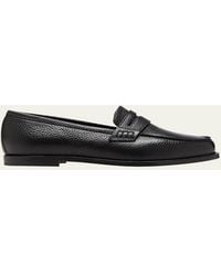 Manolo Blahnik - Perrita Leather Penny Loafers - Lyst