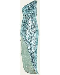 Bronx and Banco - Farah One-Shoulder Sequin Gown - Lyst