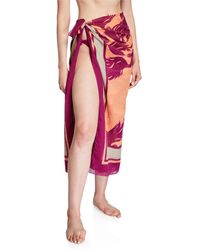 Johanna Ortiz Costa Del Sol Printed Coverup Pareo - Pink