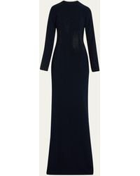 Teri Jon - A-line Rhinestone-embellished Crepe Gown - Lyst