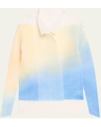 Issey Miyake - Ombre Pleats Open Front Cardigan - Lyst