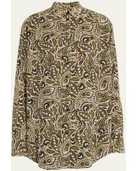 Matteau - Paisley-print Long-sleeve Silk Shirt - Lyst