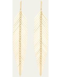 CADAR - 18k Yellow Gold Large Feather Drop Earrings - Lyst