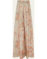 L'Agence - Chantae Soft Pastel Vintage Floral Paperbag Puddle Pants - Lyst