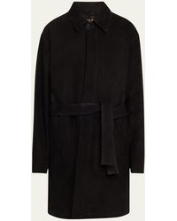 Setchu - Reversible Suede Leather Belted Coat - Lyst