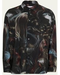 Magliano - Graphic-Print Long-Sleeve Button-Front Shirt - Lyst