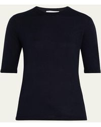 Gabriela Hearst - Brunner Short-Sleeve Cashmere-Silk T-Shirt - Lyst