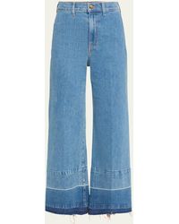 Veronica Beard - Grant Wide-leg Crop Jeans With Deep Released Hem - Lyst