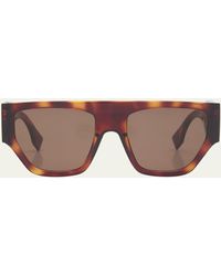 Fendi - O'lock Flat-top Nylon Square Sunglasses - Lyst